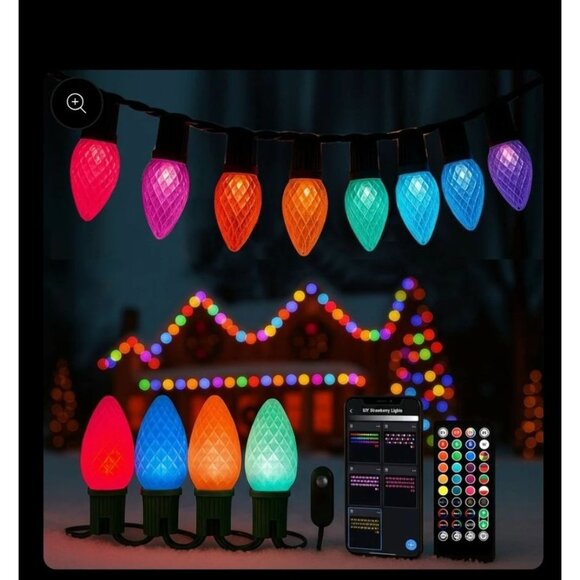 Smart C9 LED RGB String Lights by Hello Fairy - Color Changing Music Sync App - Picture 2 of 16
